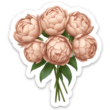 A bouquet of rose gold colored peonies sticker