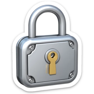 Closed padlock with a key inserted into it sticker