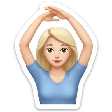 Woman stretching after waking up sticker