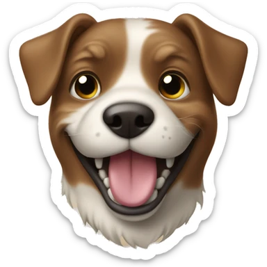 A dog with plaque on the teeths sticker