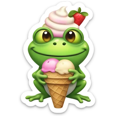 frog with ice-cream sticker