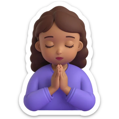 brown skinned girl praying sticker