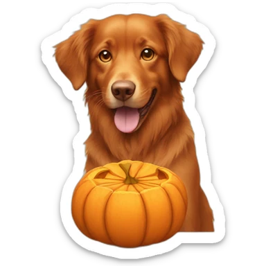 Toller-is-eating-a-pumpkin sticker