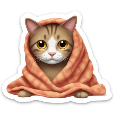 Make emoji of a cat covered by blanket sticker