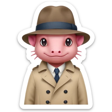 detective axolotl sticker
