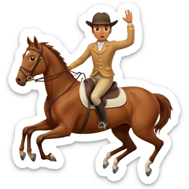 a surprised rider falling backwards off a horse sticker