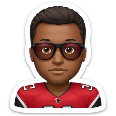 Black man with black sunglasses and in Atlanta falcons jersey sticker