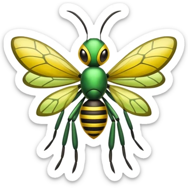 Meloetta-Beedrill-Pokémon-Fakémon-fusion-hybrid-creature sticker