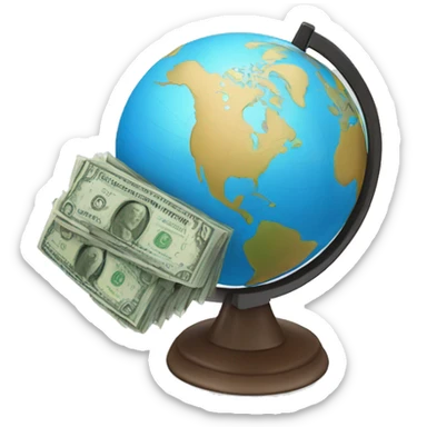 Globe with money and tech sticker