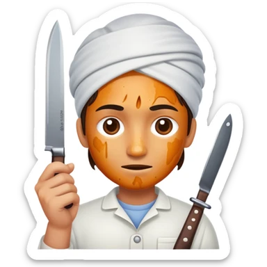 hyperpigmentation holding a knife sticker