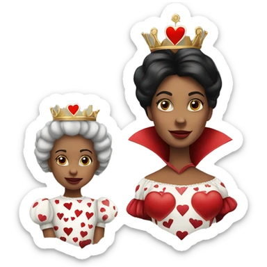 the queen of hearts with hearts daughter  sticker