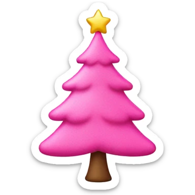 Pink Christmas tree sticker