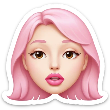Light pink lips stretched forward for a kiss sticker