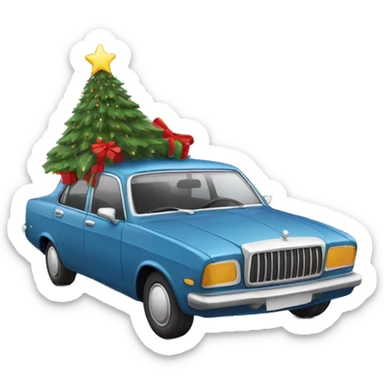 Christmas Car with Christmas Tree  sticker