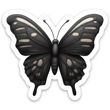 All black butterfly sticker