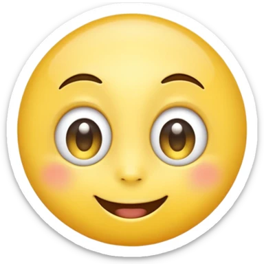 "A super happy, hope-filled emoji with a bright yellow round face, big sparkling eyes full of excitement, eyes slightly watery with joy, wide cheerful smile, glowing soft light around the face, extremely cute and expressive, high-resolution, vibrant and glossy style." sticker
