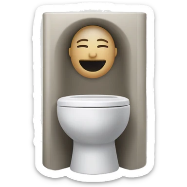 toilet with man’s head coming out sticker