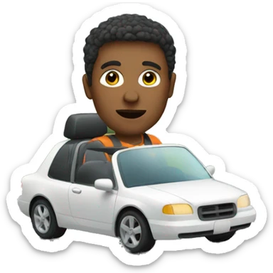 driving a car in the city  sticker