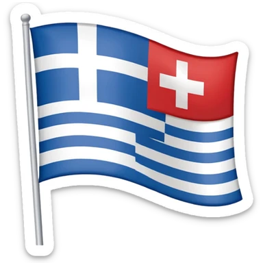 Greece flag without blue stripes, only white stripes sticker