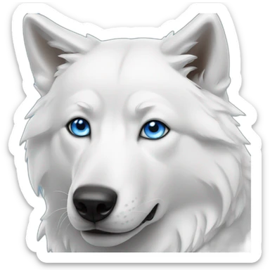 White wolf dog blue eyes sticker