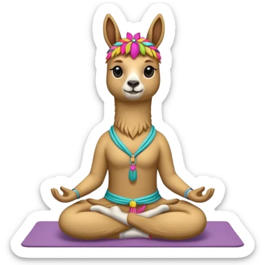 llama doing yoga sticker