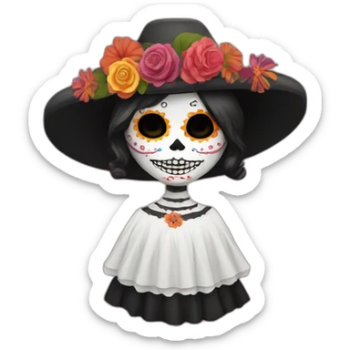 catrina saludando sticker