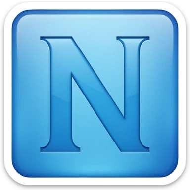 capital letter "N" printed in blue color square shape in center sticker
