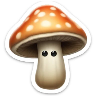 spooky mushroom with eyes sticker