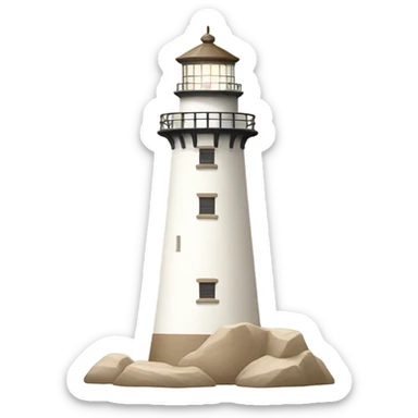 lighthouse withe & beige sticker