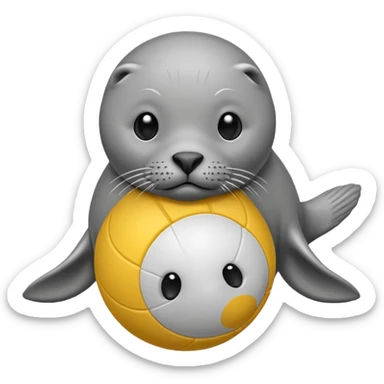 seal with a ball on its nose sticker
