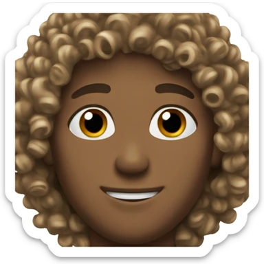 Hockey player curly brown hair sticker