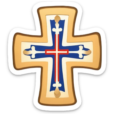 Orthodox cross with Serbian colours sticker