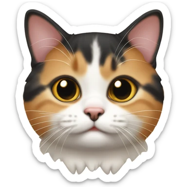 fat calico kitten sticker
