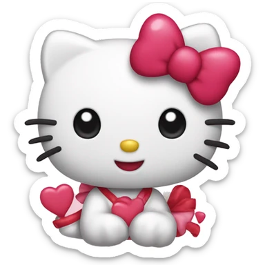 hello kitty in love sticker