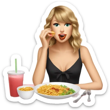 taylor swift eating lunch sticker