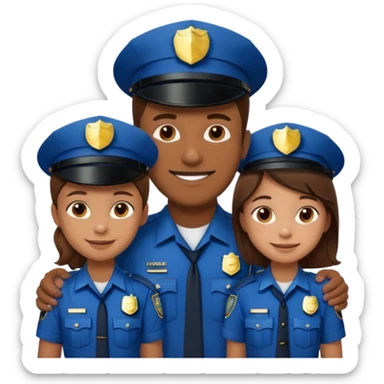 A proud dad who is proud of his children and is a police officer one of the kids is a 11 year old girl and a 9 year old boy sticker