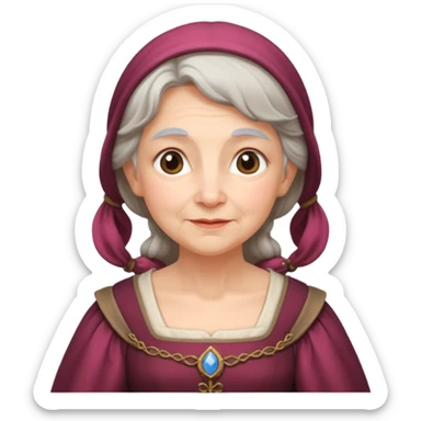 The kind and amiable grandmother in medieval fairy tales sticker