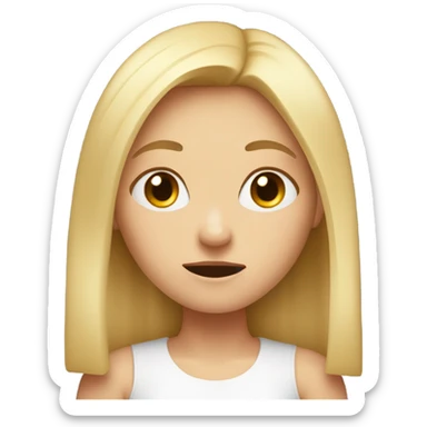The girl with the straight blond hair was embarrassed. sticker