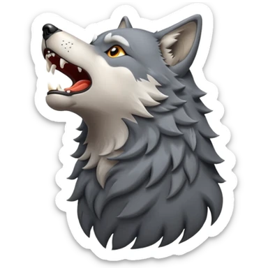 wolf howling sticker
