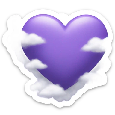 Heart Violet with clouds sticker