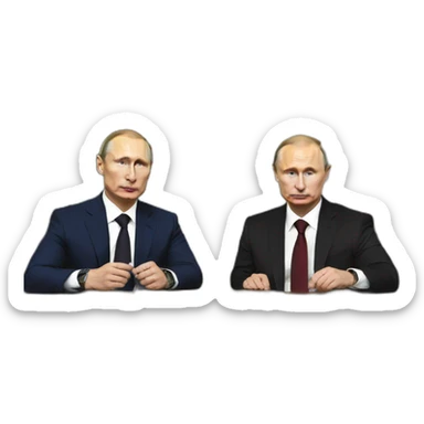 Putin and Zelensky at the negotiating table sticker