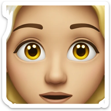 Woman Breathe after crying with watery eyes  sticker