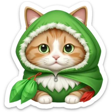 runny nose cat with green parachute sticker