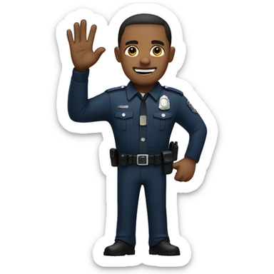 Policeman has no clue with hands up sticker