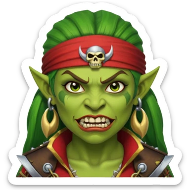 ork pirate woman long ork tooth sticker
