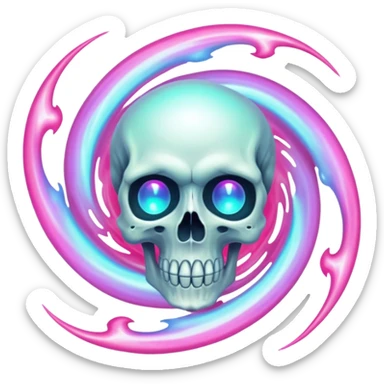 Glowing Soul Portal, in the style of your bleeding skull art. sticker