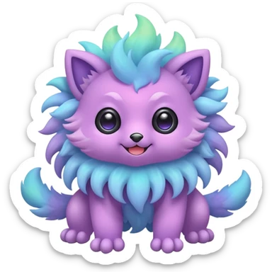 Cute adorable kawaii colorful pastel nebula fantasy animal hybrid Fakemon full body sticker