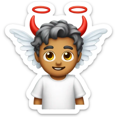 cute angel emoji with devil horns sticker