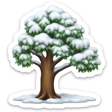 Tree with snow sticker
