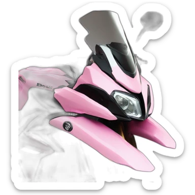 Moto benelli trk 502X color rosa levantada sticker